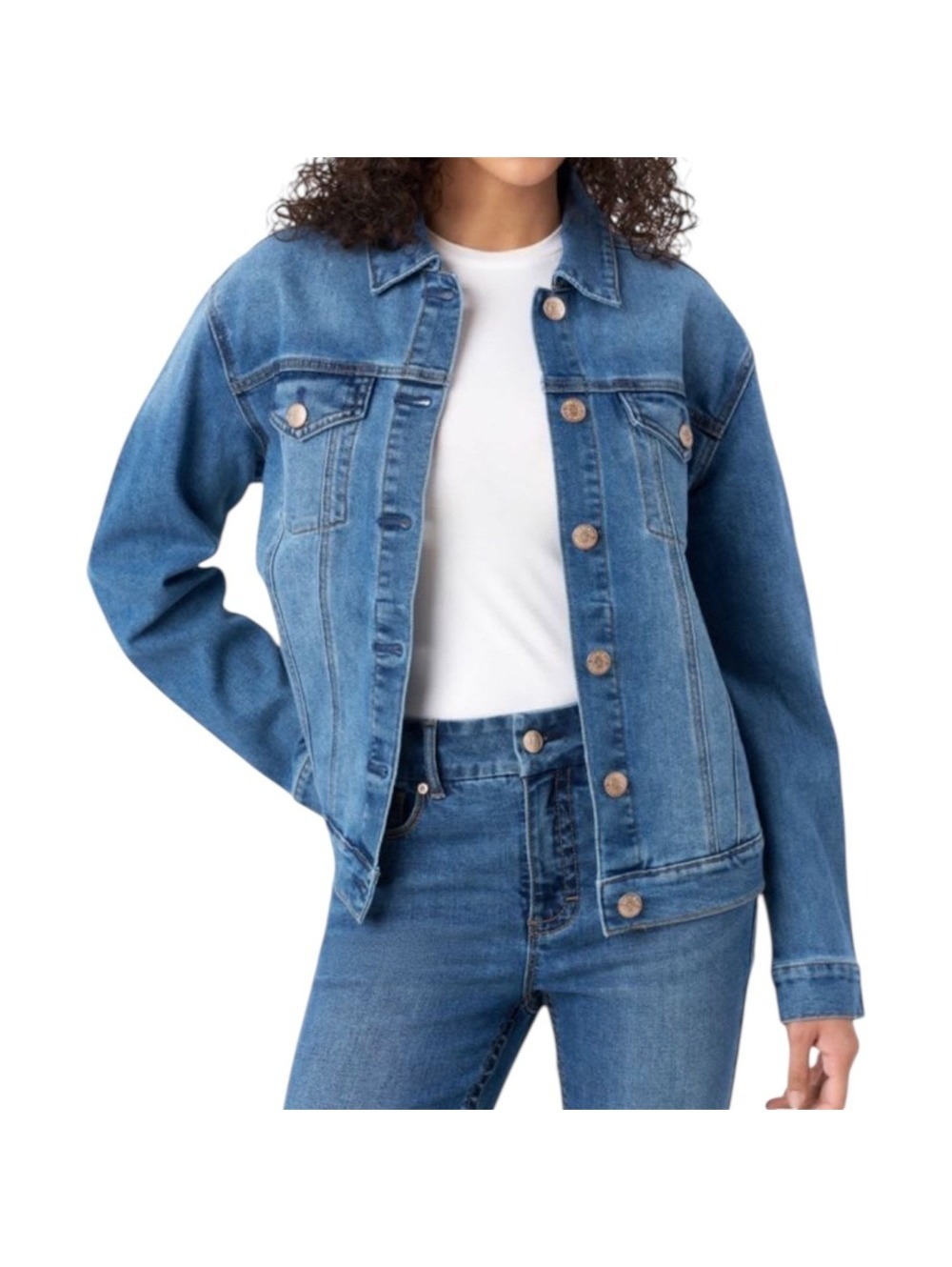 Seven 7 Woman's Denim Trucker Jacket Size Medium